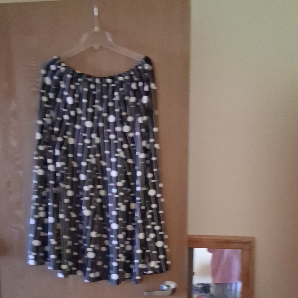 Elegant A-Line Skirt - Black and White Polka Dot